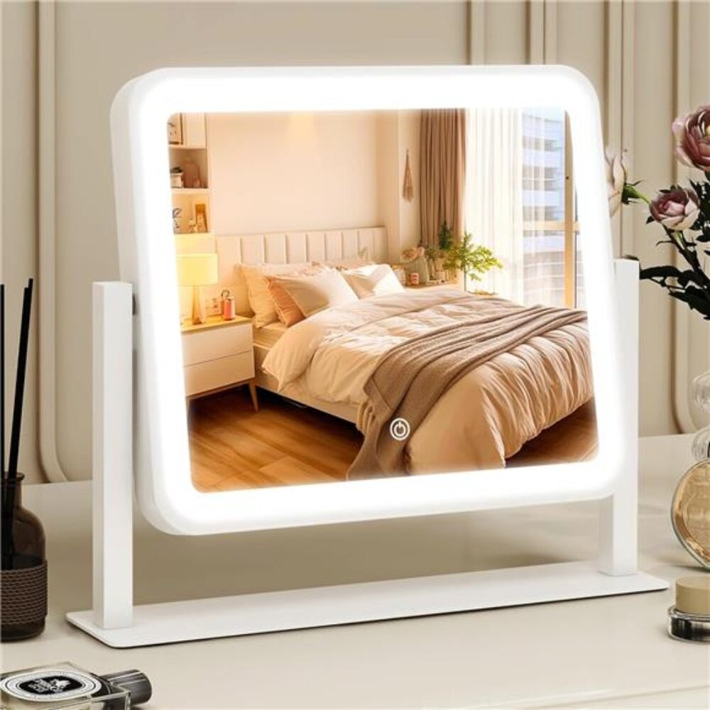Vanity Mirror with Lights, 14"×12" LED Makeup Mirror, Lighted Makeup Mirror